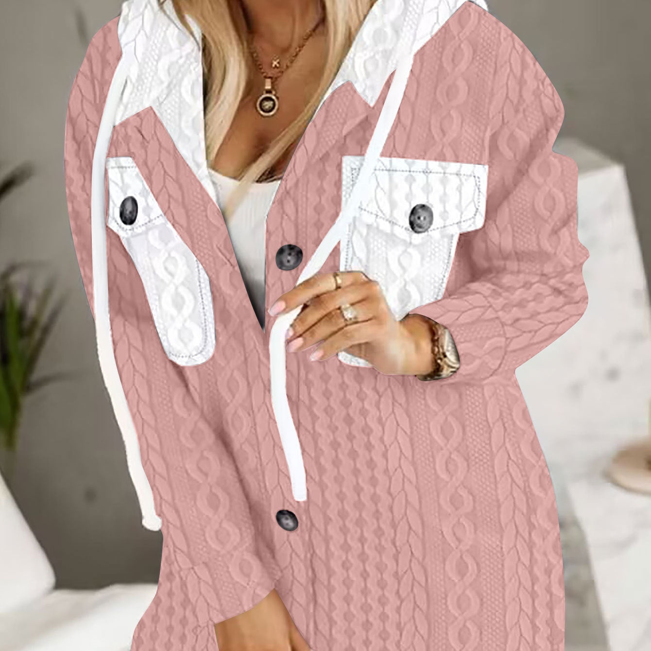 Fashion New Hooded Coat Women's Clothing new design