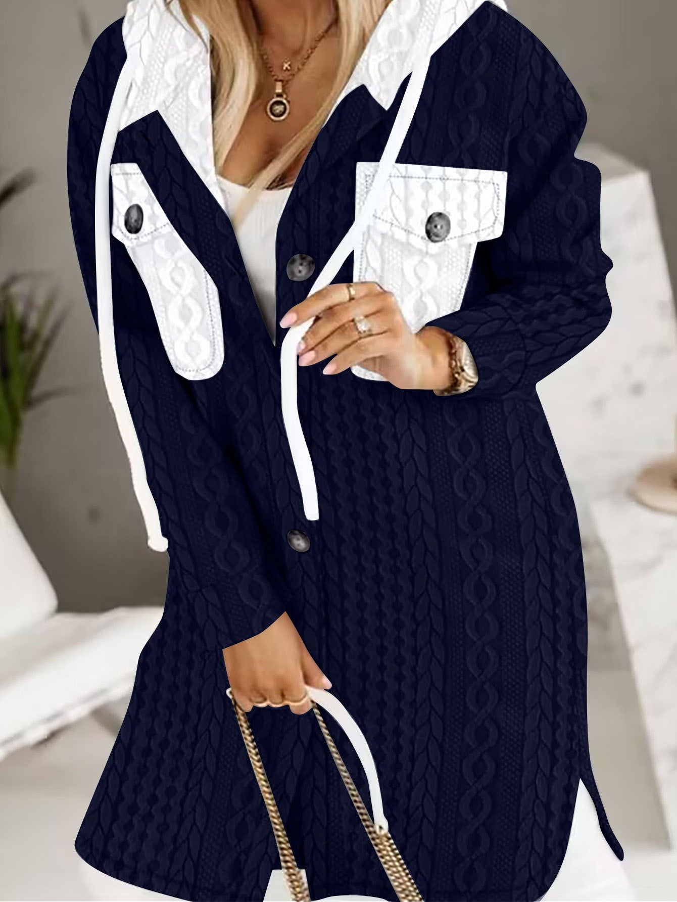 Fashion New Hooded Coat Women's Clothing new design
