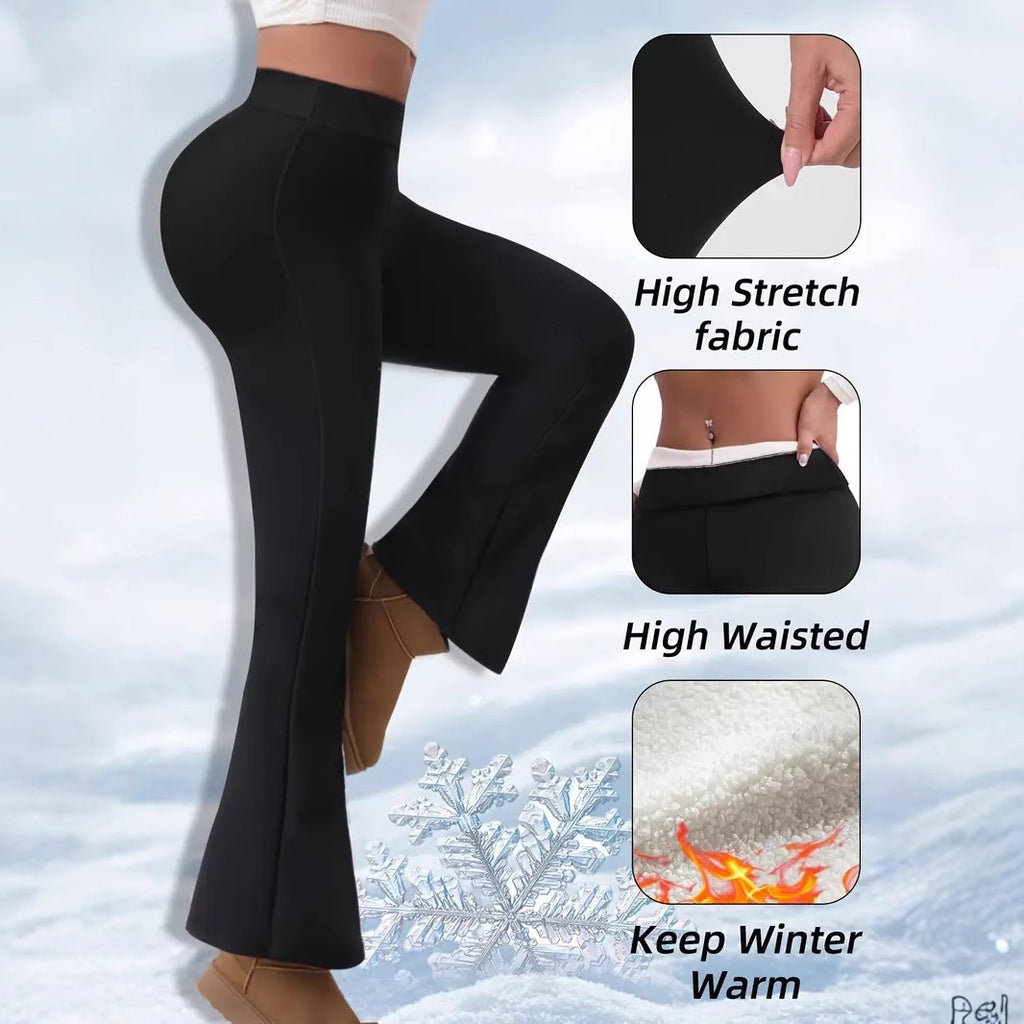 High Waist Leggings Hip-lift And Belly Shaping winter Yoga Pants Fitness Ankle-length Bell-bottoms