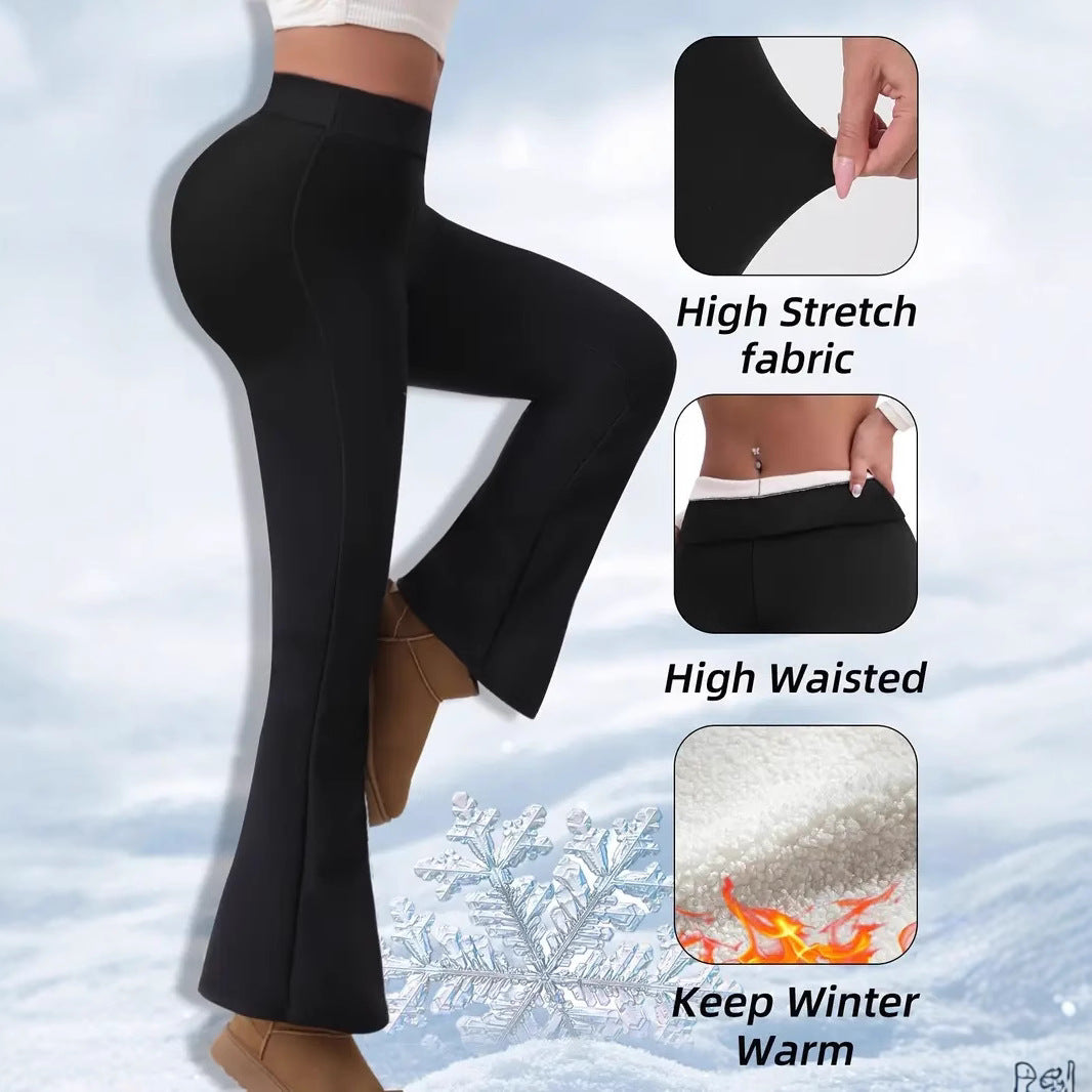 High Waist Leggings Hip-lift And Belly Shaping winter Yoga Pants Fitness Ankle-length Bell-bottoms