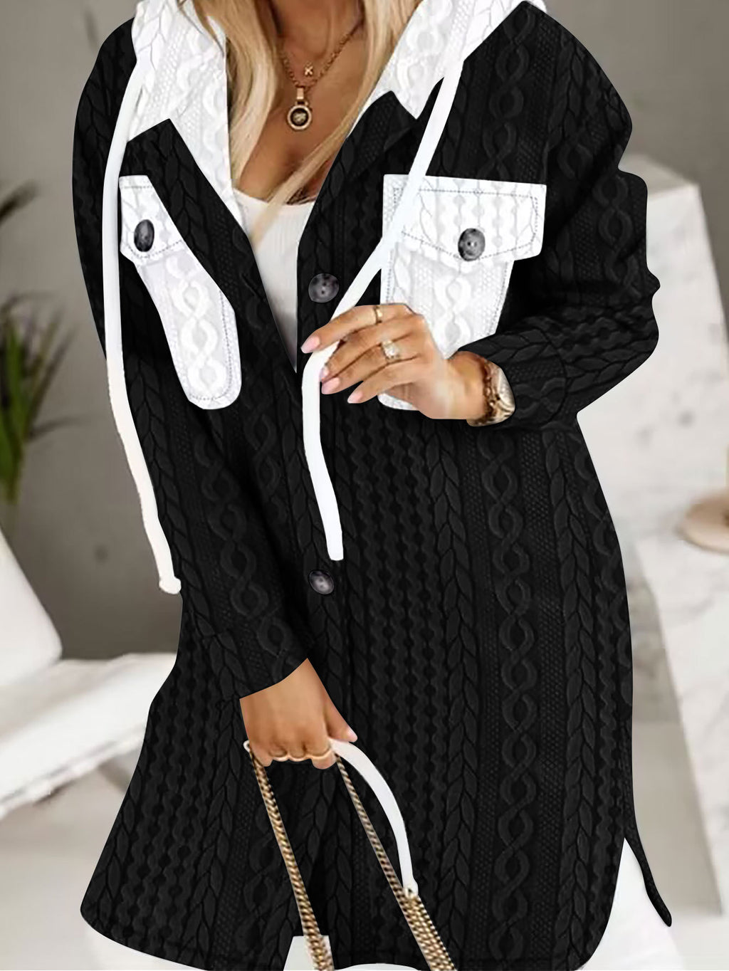 Fashion New Hooded Coat Women's Clothing new design