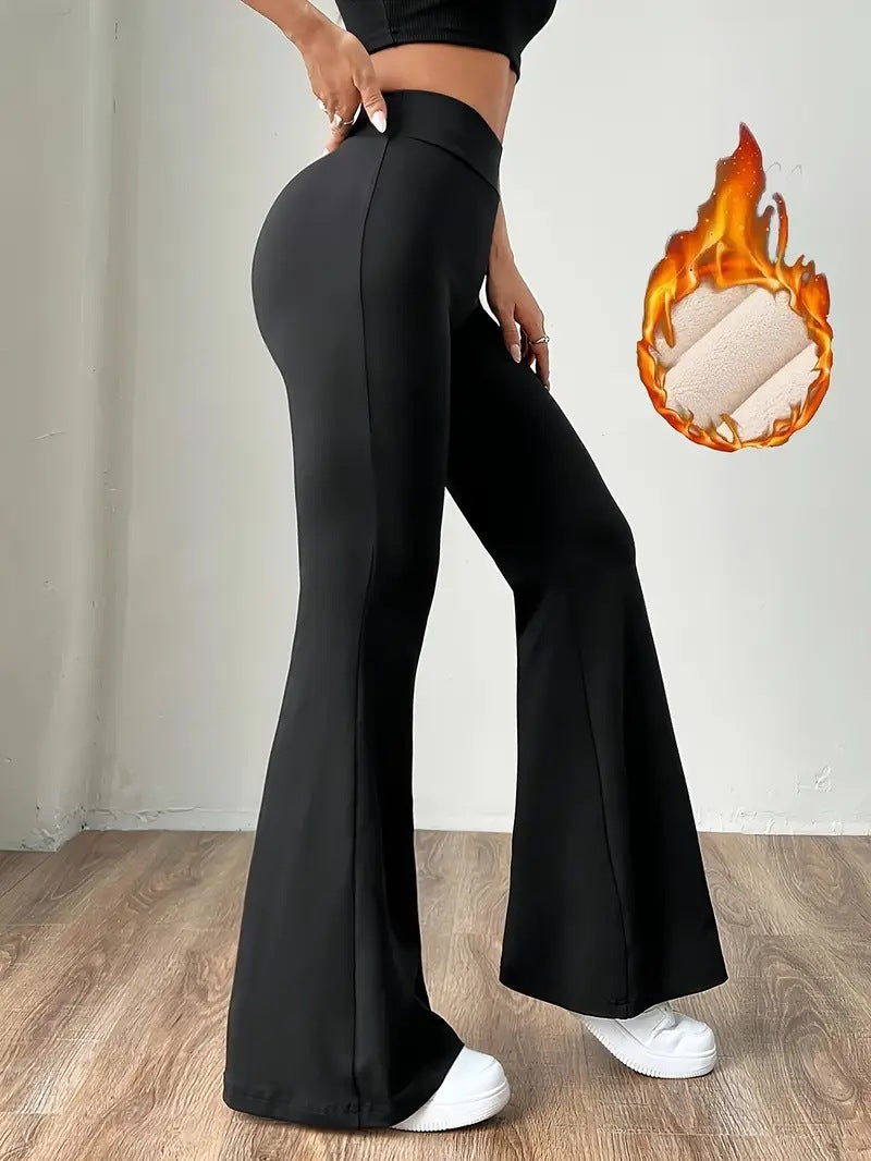 High Waist Leggings Hip-lift And Belly Shaping winter Yoga Pants Fitness Ankle-length Bell-bottoms