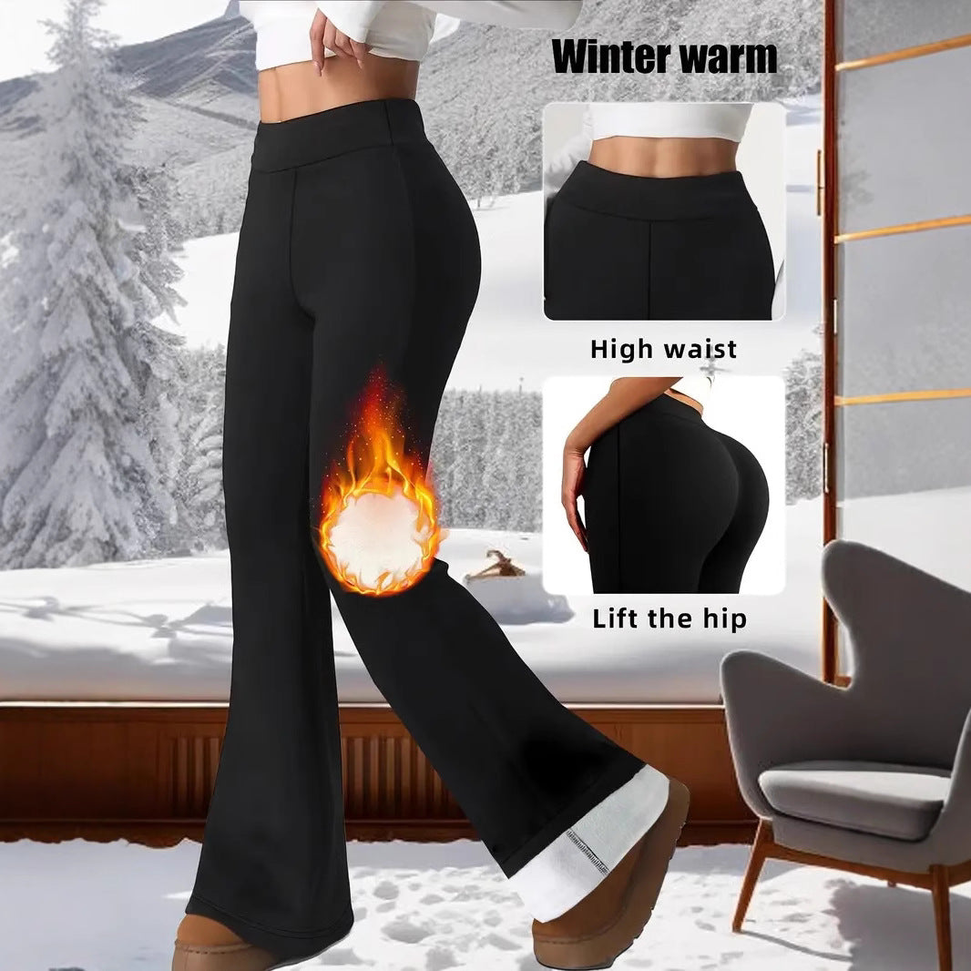 High Waist Leggings Hip-lift And Belly Shaping winter Yoga Pants Fitness Ankle-length Bell-bottoms
